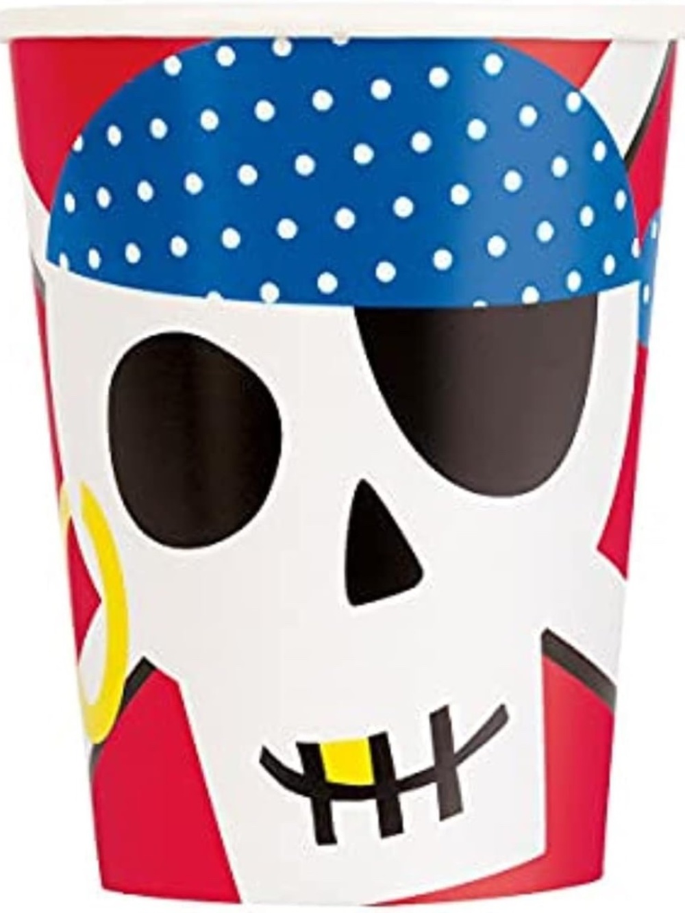 Unique Party Paper Pirate Skull Party Cup (Pack of 8) / Multicolored